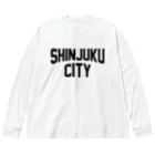 JIMOTOE Wear Local Japanの新宿区 SHINJUKU CITY ロゴブラック Big Long Sleeve T-Shirt