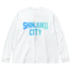 JIMOTOE Wear Local Japanの新宿区 SHINJUKU CITY ロゴブルー ビッグシルエットロングスリーブTシャツ