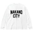 JIMOTO Wear Local Japanの中野区 NAKANO CITY ロゴブラック ビッグシルエットロングスリーブTシャツ