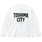 JIMOTOE Wear Local Japanの豊島区 TOSHIMA CITY ロゴブラック ビッグシルエットロングスリーブTシャツ