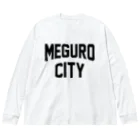 JIMOTO Wear Local Japanの目黒区 MEGURO CITY ロゴブラック ビッグシルエットロングスリーブTシャツ