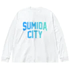 JIMOTO Wear Local Japanの墨田区 SUMIDA CITY ロゴブルー ビッグシルエットロングスリーブTシャツ