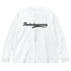 DooDooDooMiuMiuMiuの筆記体ロゴ-black- ビッグシルエットロングスリーブTシャツ