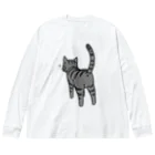 Riotoのねこけつ（サバトラ） ビッグシルエットロングスリーブTシャツ