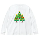 イラスト MONYAAT の森さんのクリスマスA クリスマスツリー ビッグシルエットロングスリーブTシャツ