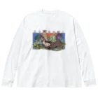 蜥蜴もんよのOYASUMI Big Long Sleeve T-Shirt