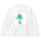 カラフルなすげー店のクリスマスツリー ビッグシルエットロングスリーブTシャツ