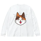 コナカマ通販SUZURI支店の三毛猫ちゃん ビッグシルエットロングスリーブTシャツ