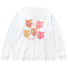 yuccoloの風船猫 ビッグシルエットロングスリーブTシャツ