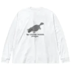 mojokinnの生きる化石（カモノハシ） ビッグシルエットロングスリーブTシャツ