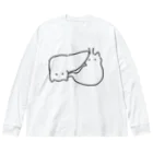 ねこやにわとりやの肝臓胃猫 ビッグシルエットロングスリーブTシャツ