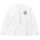 nidan-illustrationのhappy dog -JET- (black ink) Big Long Sleeve T-Shirt