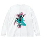 tama.llustrationのロックT ROCK'N PUNK - 悪魔ちゃん スニーカー Big Long Sleeve T-Shirt