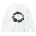 こけしボックスのきれいな小石の輪 ビッグシルエットロングスリーブTシャツ