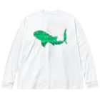 ふとんにおぼれるのジンベエザメ 夏の星座 緑 Big Long Sleeve T-Shirt