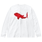 ふとんにおぼれるのジンベエザメ 夏の星座 赤 Big Long Sleeve T-Shirt