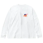 Cool Blood®︎ OFFICIAL WEB SHOPのCool星条旗ビッグシルエットロングスリーブTシャツ　白 ビッグシルエットロングスリーブTシャツ