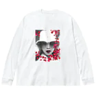 Redbabyの薔薇 front ビッグシルエットロングスリーブTシャツ