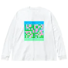 LalaHangeulのかなだらまばさ　グリーン(グラデーションバック Big Long Sleeve T-Shirt