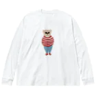 papiko くまさんの洋服を着てお出かけするクマさん　あか　シンプル Big Long Sleeve T-Shirt