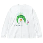 PAPADan【ぱぱだん】のดี ディ〜　タイ文字　花文字 Big Long Sleeve T-Shirt