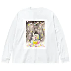 torisun shop (SUZURI)のこんぺいとうな雨降りぞうさん Big Long Sleeve T-Shirt