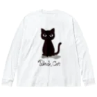 あずき缶の黒猫 ビッグシルエットロングスリーブTシャツ