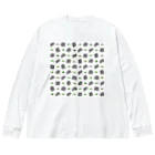 ゆるいイラストのアイテム - イラストレーターハセガワのサイと草 ビッグシルエットロングスリーブTシャツ