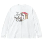 イラスト MONYAAT のCT112 YETI is yeahの家でお茶 ビッグシルエットロングスリーブTシャツ