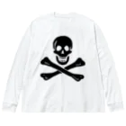 DRIPPEDの海賊旗スカル-Jolly Roger サミュエル・ベラミーの海賊旗-黒ロゴ Big Long Sleeve T-Shirt