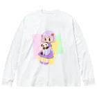 めんへらぱんだちゃん🐼💊の中華少女とパンダさん ビッグシルエットロングスリーブTシャツ