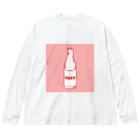 アレやコレ屋のストライプ（ビール）ヤ ビッグシルエットロングスリーブTシャツ