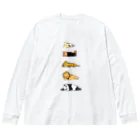 奇×屋の無気力な猫っぽい動物縦置き Big Long Sleeve T-Shirt