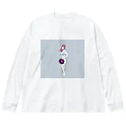 垢抜け足りないイラストショップのレコードで隠す女子 Big Long Sleeve T-Shirt