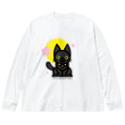 夢見る柴犬のCherry-Blossom-Moon Big Long Sleeve T-Shirt