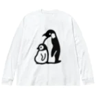 かわずやのぺんぎんのおやこ（黒） Big Long Sleeve T-Shirt