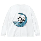 ほっかむねこ屋（アトリエほっかむ）のなみのりねこ Big Long Sleeve T-Shirt