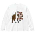 ハッピー・ラブラドールズのChocolate Lab Daddy　チョコレートラブラドール Big Long Sleeve T-Shirt