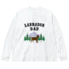 ハッピー・ラブラドールズの　Labrador Dad チョコレートラブラドール ビッグシルエットロングスリーブTシャツ