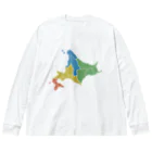 北海道ファンマガジン編集部の北海道区分地図 ビッグシルエットロングスリーブTシャツ