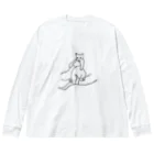 SEBYのおみせの猫を抱く ビッグシルエットロングスリーブTシャツ