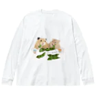 KAMAP ＆ Ricaの【KAMAP】枝豆とハムスター兄弟 Big Long Sleeve T-Shirt