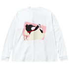 黒柴の梅吉でやんすのお手々ピーン_ロゴ入り Big Long Sleeve T-Shirt