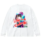 どでんちゃんのデザインショップ👩‍🎨のLife is a challenge ビッグシルエットロングスリーブTシャツ