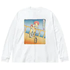 nidan-illustrationの"双輪車娘之圖會" 2-#1 Big Long Sleeve T-Shirt