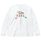 イラスト MONYAAT のちびた色鉛筆 PAPA*A ビッグシルエットロングスリーブTシャツ