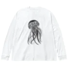 Jennya/イラストのクラゲのいたずら書き ビッグシルエットロングスリーブTシャツ