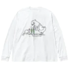 イラスト MONYAAT のネギを値切っている鴨カモかもカモ　L Big Long Sleeve T-Shirt