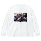 takashikickの夕日が映るバイク Big Long Sleeve T-Shirt