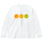 おまめてぃの柑橘断面図 ビッグシルエットロングスリーブTシャツ